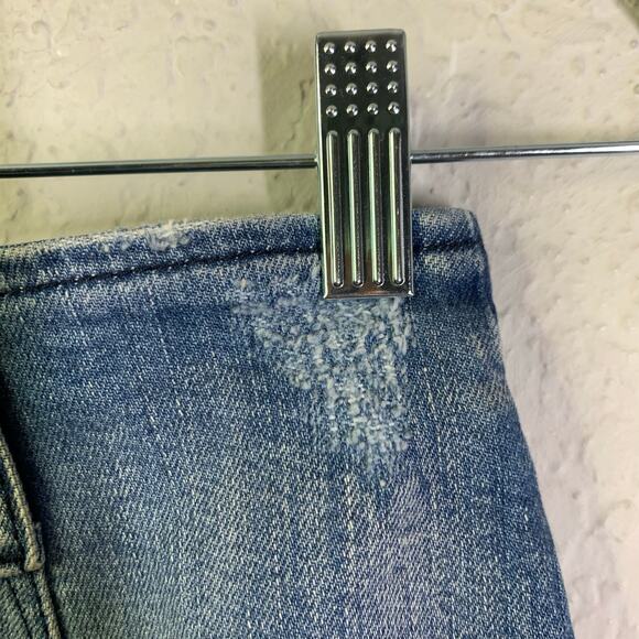 RETROFETE Skirt XS Harmonia Pencil Down Front Button Closure Edgy Distressed Hem - Picture 12 of 16